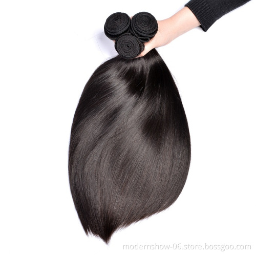 100% 10A Woman Hair Extension Mink Cuticle Aligned Raw Brazilian Virgin Straight Human hair Bundles with Frontal Closure